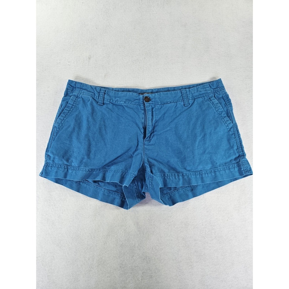 The North Face Women's Size 14 Turquoise Blue Linen Cotton Blend Chino Shorts